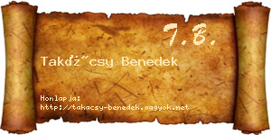 Takácsy Benedek névjegykártya